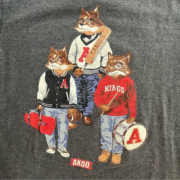 AKOO Fighting Kings T-Shirt Size Large Fox Band Streetware T.I. Academia - Picture 1 of 4